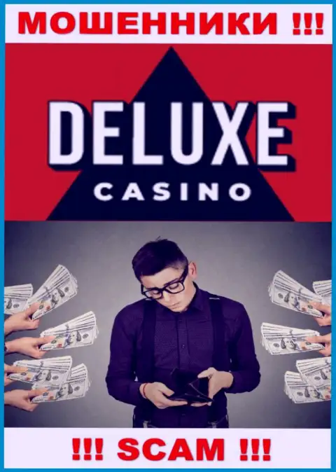 Если Вас раскрутили на средства в конторе Deluxe Casino, то присылайте жалобу, Вам попробуют помочь