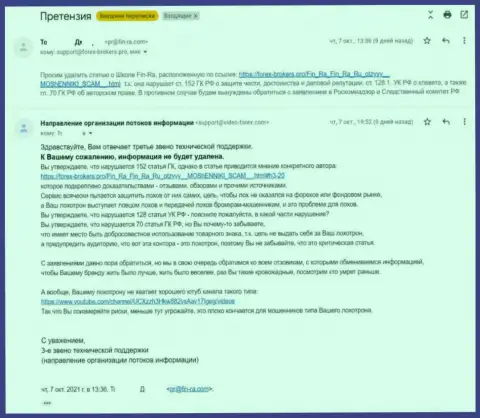 Махинаторы Школа безопасных инвестиций угрожают расправиться через Роскомнадзор и Следственный Комитет РФ
