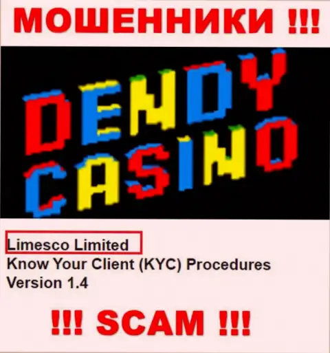 Инфа про юр. лицо internet-кидал Dendy Casino - Limesco Ltd, не сохранит Вас от их грязных рук