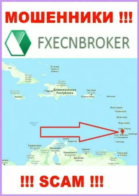 FXECNBroker - это МОШЕННИКИ, которые зарегистрированы на территории - Saint Vincent and the Grenadines