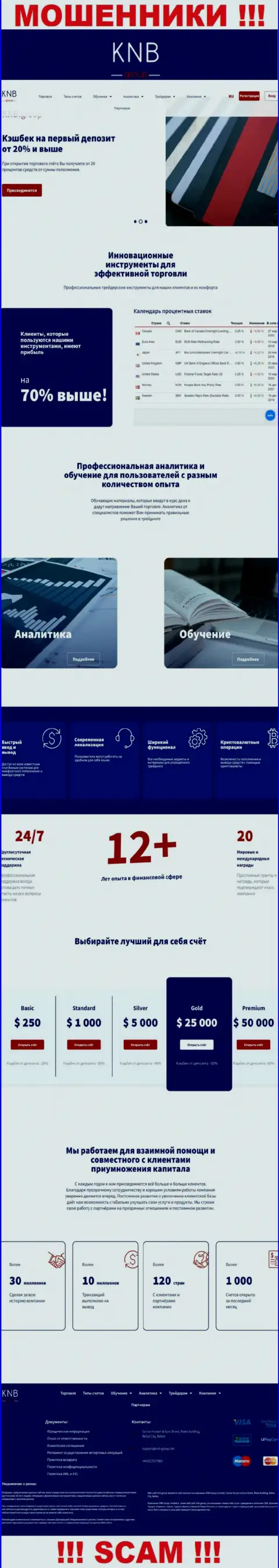 Обзор официального информационного портала мошенников КНБ Групп
