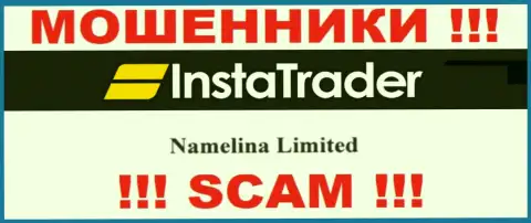 Юридическое лицо конторы ИнстаТрейдер Нет - это Namelina Limited, информация взята с официального сайта