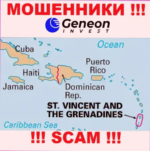 Генеон Инвест расположились на территории - St. Vincent and the Grenadines, избегайте совместного сотрудничества с ними