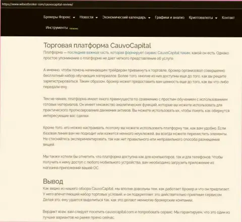 Об компании CauvoCapital Com на интернет-ресурсе ВайбестБрокер Ком