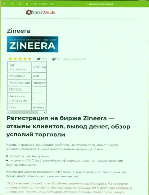 Обзор процесса регистрации на официальном сайте брокера Зиннейра, представлен в информационном материале на web-ресурсе Smartguides24 Com