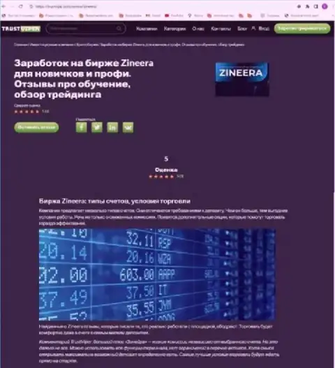 Условия для торгов криптовалютной биржевой компании Зиннейра на веб-портале trustvipe com
