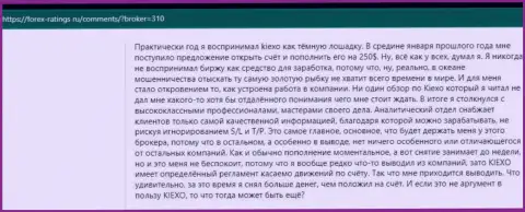 Позитивные отзывы валютных игроков о торгах с дилером Киехо, размещены на сайте forex ratings ru