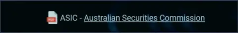 Регулятор Австралии Australian Securities and Investments Commission (ASIC), контролирующий деятельность дилингового центра Зиннейра