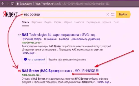 Первые две строчки Яндекса - NAS-Broker мошенники!!!