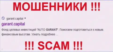 Garant Capital - это МОШЕННИКИ !!! SCAM !